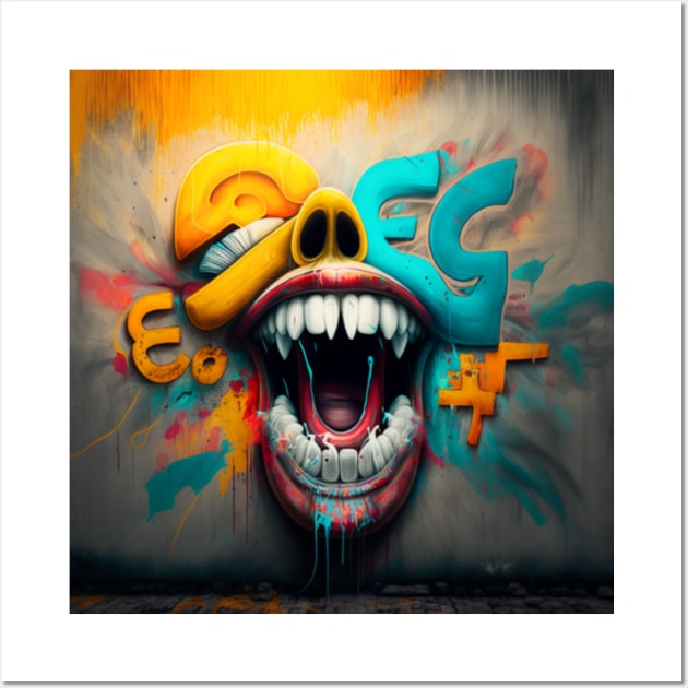 Graffiti big mouth art Wall Art by KK-Royal